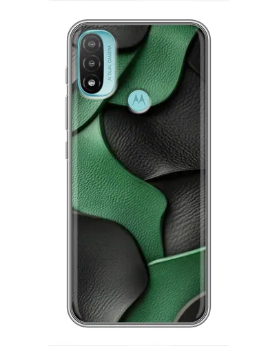 Чехол для Motorola MOTO E20 с картинкой «Зеленые кожаные волны» Чехол для Motorola MOTO E20 с картинкой «Зеленые кожаные волны»