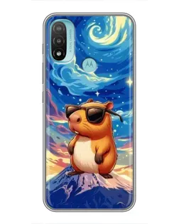 Чехол для Motorola MOTO E20 с картинкой «Капибара Ван Гога»