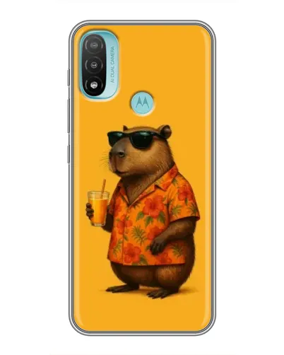 Чехол для Motorola MOTO E20 с картинкой «Капибара на отдыхе»