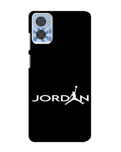 Чехол для Motorola MOTO E22 с картинкой «Jordan White Logo»