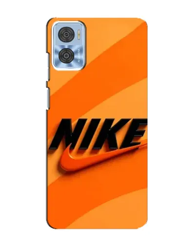 Чехол для Motorola MOTO E22 с картинкой «Оранжевый драйв Nike»