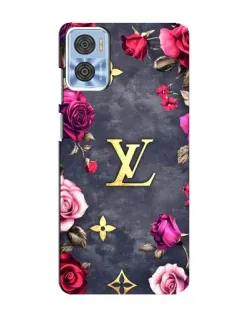 Чохол для Motorola MOTO E22 з картинкою «Квітковий Louis Vuitton»