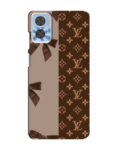 Чехол для Motorola MOTO E22 с картинкой «Louis Vuitton — банты»