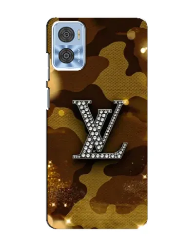 Чехол для Motorola MOTO E22 с картинкой «Камуфляжный Louis Vuitton»