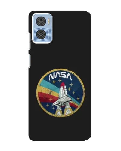 Чехол для Motorola MOTO E22 с картинкой «NASA — эмблема миссии»