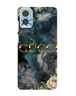 Чохол для Motorola MOTO E22 з картинкою «Абстрактні квіти Gucci»
