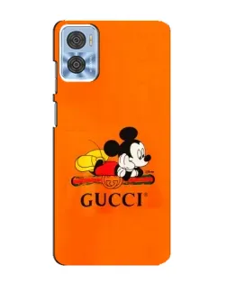 Чохол для Motorola MOTO E22 з картинкою «Міккі Маус Gucci — помаранч»