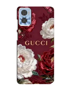 Чохол для Motorola MOTO E22 з картинкою «Gucci — бордові троянди»