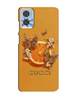 Чохол для Motorola MOTO E22 з картинкою «Gucci — золоті метелики»