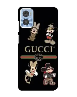 Чохол для Motorola MOTO E22 з картинкою «Gucci — герої Disney та монограма»