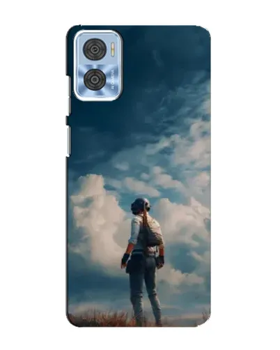 Чехол для Motorola MOTO E22 с картинкой «Герой PUBG на скале» Чехол для Motorola MOTO E22 с картинкой «Герой PUBG на скале»