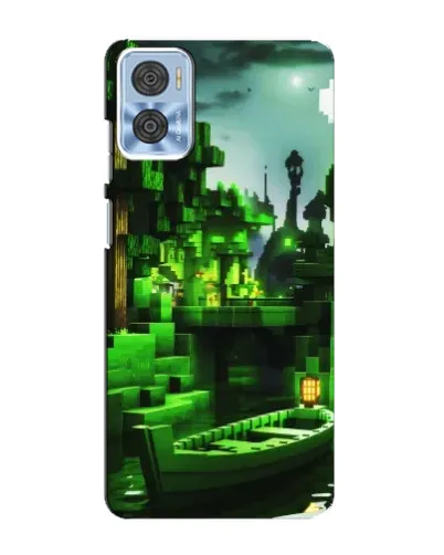 Чехол для Motorola MOTO E22 с картинкой «Minecraft лесной пейзаж»