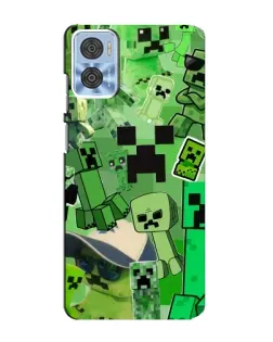 Чохол для Motorola MOTO E22 з картинкою «Кріпери Minecraft»