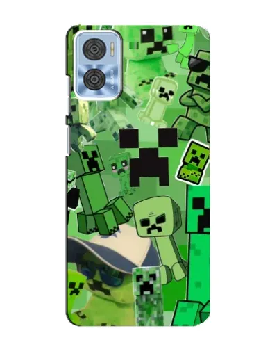 Чехол для Motorola MOTO E22 с картинкой «Криперы Minecraft»