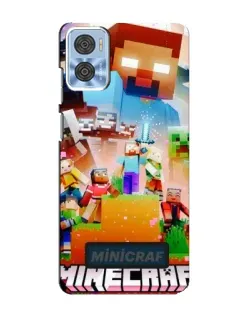 Чохол для Motorola MOTO E22 з картинкою «Minecraft герої гри»