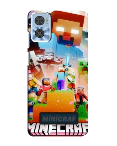 Чехол для Motorola MOTO E22 с картинкой «Minecraft герои игры»