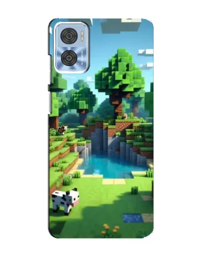 Чехол для Motorola MOTO E22 с картинкой «Minecraft летний день»