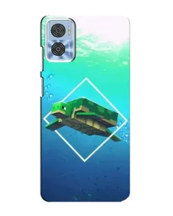 Чохол для Motorola MOTO E22 з картинкою «Черепаха Minecraft»