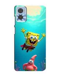 Чехол для Motorola MOTO E22 с картинкой «Спанч Боб под водой»