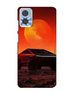 Чехол для Motorola MOTO E22 с картинкой «Cybertruck на Марсе»
