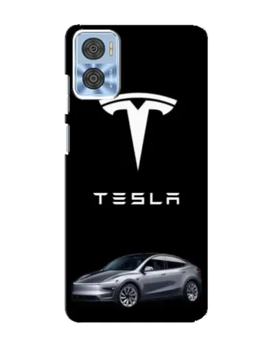 Чехол для Motorola MOTO E22 с картинкой «Tesla Model Y»