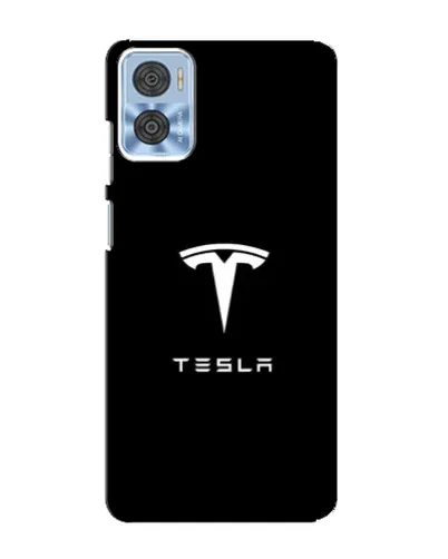 Чехол для Motorola MOTO E22 с картинкой «Tesla White Logo»