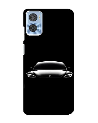 Чехол для Motorola MOTO E22 с картинкой «Фары Tesla Night»