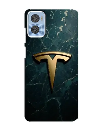 Чехол для Motorola MOTO E22 с картинкой «Мраморная Tesla Gold»