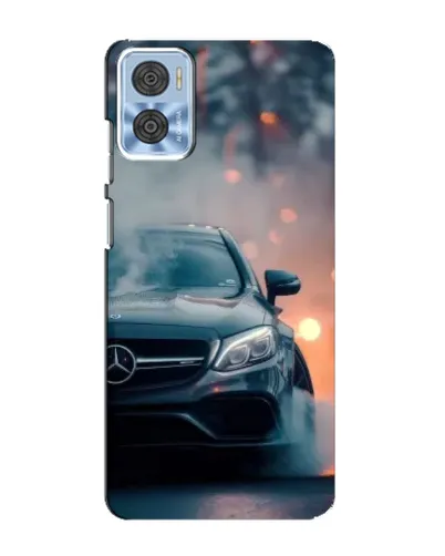 Чехол для Motorola MOTO E22 с картинкой «Mercedes — ночной город»