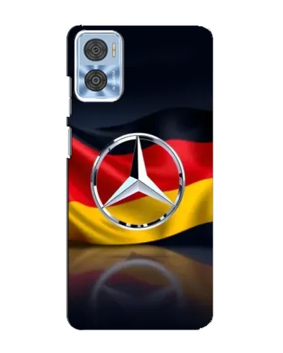 Чехол для Motorola MOTO E22 с картинкой «Mercedes — флаг Германии»
