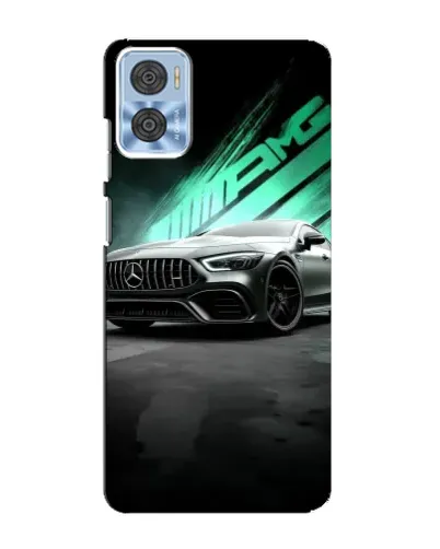 Чехол для Motorola MOTO E22 с картинкой «Темный Mercedes AMG»
