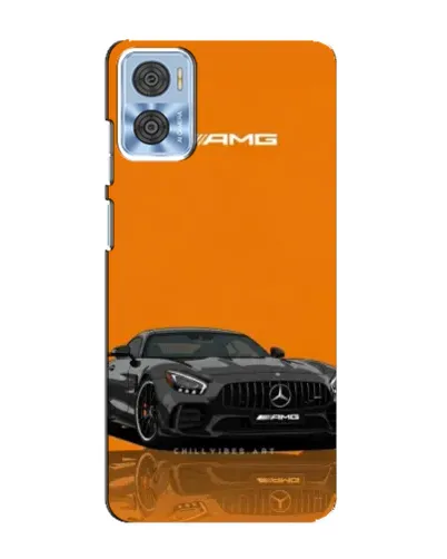 Чехол для Motorola MOTO E22 с картинкой «Оранжевый Mercedes AMG»