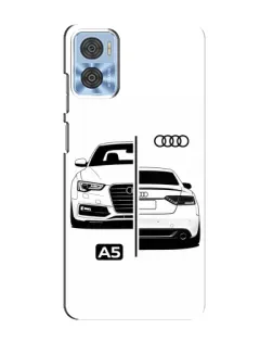 Чехол для Motorola MOTO E22 с картинкой «Audi — контрастный дизайн»