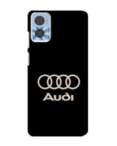 Чехол для Motorola MOTO E22 с картинкой «Audi — золотой логотип»