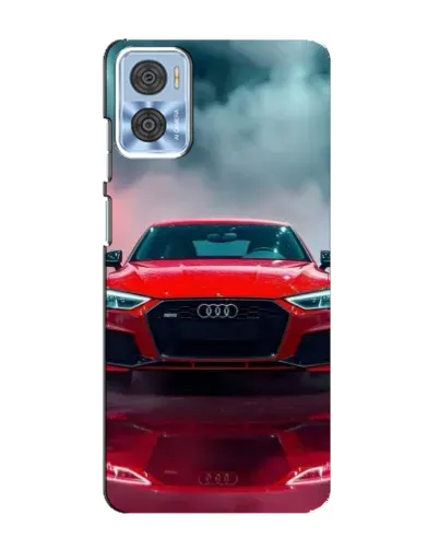 Чехол для Motorola MOTO E22 с картинкой «Audi RS — красный стиль»