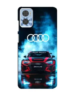 Чехол для Motorola MOTO E22 с картинкой «Audi Sport — неон»