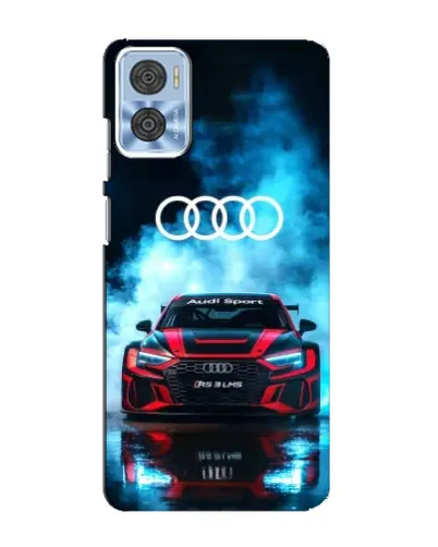 Чехол для Motorola MOTO E22 с картинкой «Audi Sport — неон»