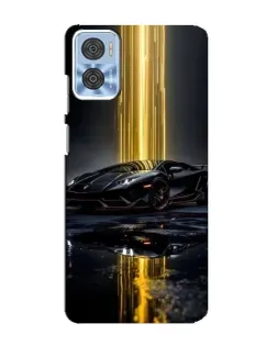 Чехол для Motorola MOTO E22 с картинкой «Ночной Lamborghini драйв»