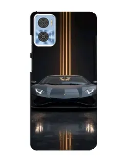 Чехол для Motorola MOTO E22 с картинкой «Lamborghini золотые линии»