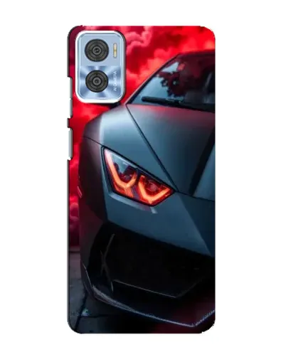 Чехол для Motorola MOTO E22 с картинкой «Lamborghini красное сияние»