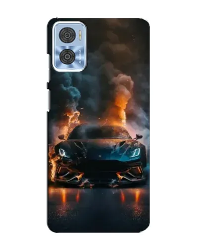 Чехол для Motorola MOTO E22 с картинкой «Lamborghini дымная эстетика»
