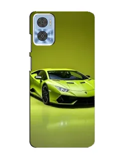Чехол для Motorola MOTO E22 с картинкой «Салатовый Lamborghini Huracan»