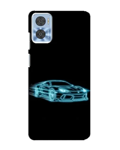 Чехол для Motorola MOTO E22 с картинкой «Неоновый контур Lamborghini»