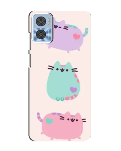 Чехол для Motorola MOTO E22 с картинкой «Pusheen трио»