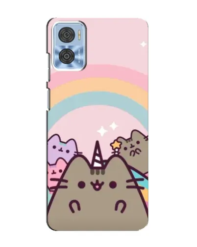 Чехол для Motorola MOTO E22 с картинкой «Единорог Pusheen»