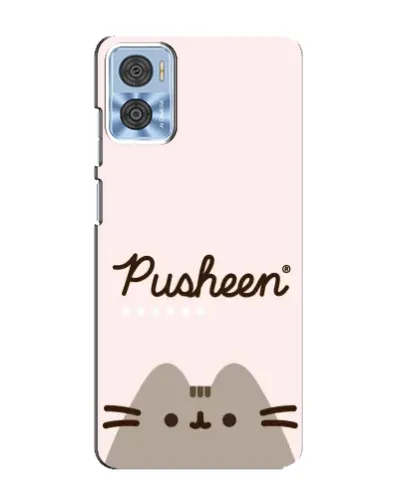 Чехол для Motorola MOTO E22 с картинкой «Pusheen логотип»