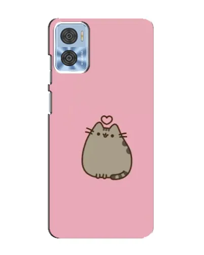 Чехол для Motorola MOTO E22 с картинкой «Pusheen сердце»