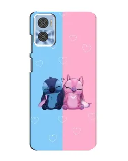 Чехол для Motorola MOTO E22 с картинкой «Stitch и Angel Love»