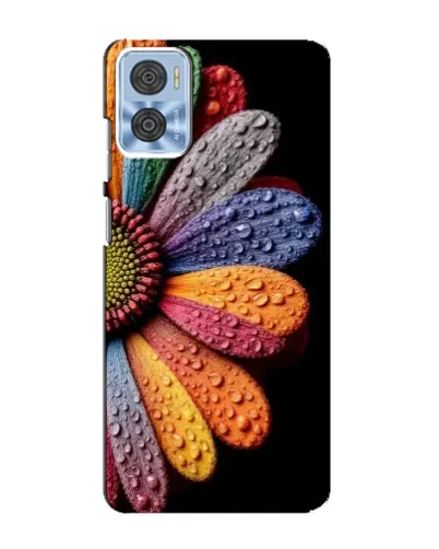 Чехол для Motorola MOTO E22 с картинкой «Радужный цветок»
