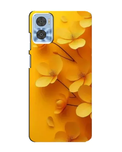 Чехол для Motorola MOTO E22 с картинкой «Золотые лепестки»